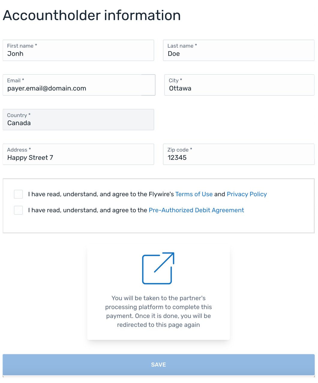 EFT Canada form